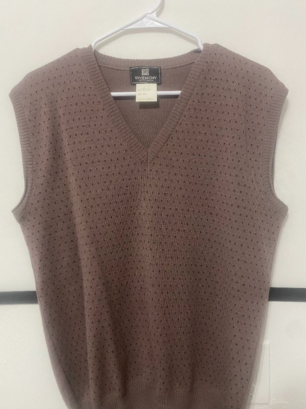 Givenchy 1980s Brown Wool Knit Sweater Vest (M)